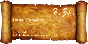 Haas Zsombor névjegykártya